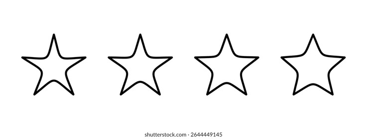 Ícone de estrela vetor. sinal de classificação e símbolo. ícone de estrela favorita