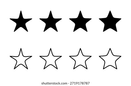 Icono de la estrella. signo de calificación y Vector. icono de estrella favorita