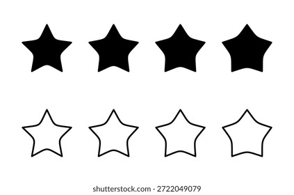 Icono de la estrella. signo de calificación y Vector. icono de estrella favorita