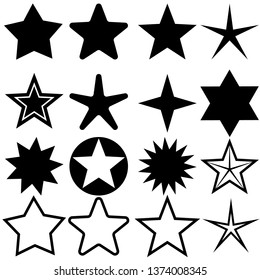 Star icon vector set. Five star illustration sign collection. rating symbol.