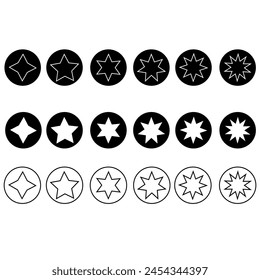 Star icon vector set. Five star illustration sign collection. rating symbol.