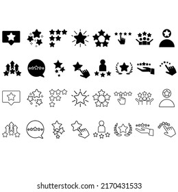 Star icon vector set. rating illustration sign collection. ranking symbol. assessment logo.