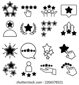 Star icon vector set. rating illustration sign collection. ranking symbol. assessment logo.