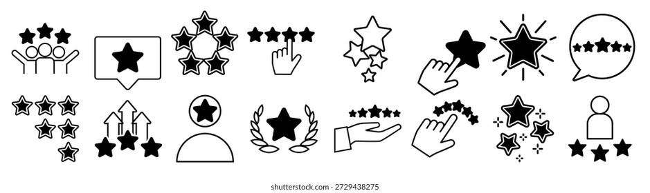 Icono de estrella Conjunto de Vector Calificación Ilustración Signo colección 