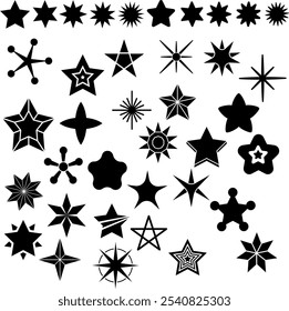 Star icon vector set. Twinkling star illustration sign collection. Sparkles symbol. Shining burst logo.