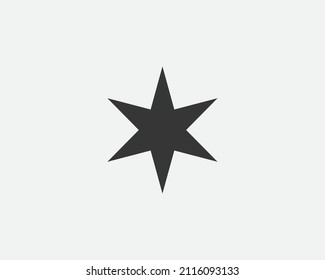 Star Icon, Vector Shape. Abstract Design Spark Sign. Black And White Silhouette.