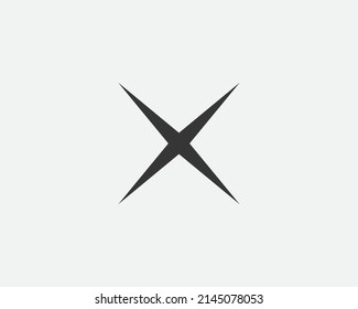 Star icon, vector shape. Abstract design spark sign. Black and white silhouette.