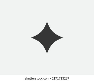 Star icon, vector shape. Abstract design spark sign. Black and white silhouette.