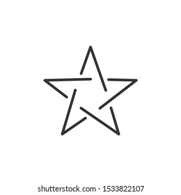 Star Icon vector sign isolated for graphic and web design. Star symbol template color editable on white background.