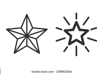 star icon vector sign isolated for graphic and web design. Bonus points. Discount program symbol template color editable on white background, Thin linear graphic Eps10.