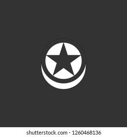 star icon vector. star sign on black background. star icon for web and app