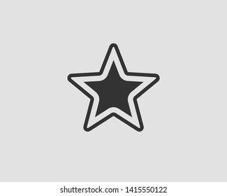 Star icon vector silhouette isolated on white background.