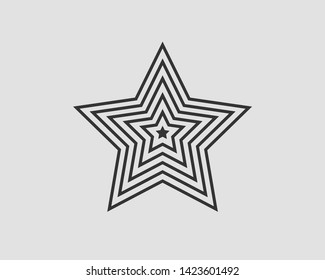 Star icon vector silhouette isolated on white background.