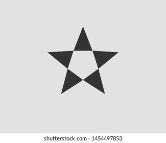 Star icon vector silhouette isolated on white background.