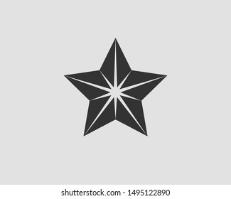 Star icon vector silhouette isolated on white background.