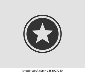 Silueta vectorial de icono de estrella aislada en fondo blanco.