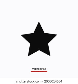 Star icon vector. Simple favourite sign