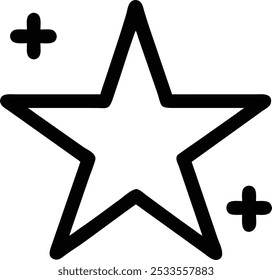 Icono de la estrella Vector Símbolo Ilustración en blanco y negro Diseño