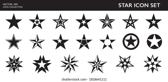 Star icon. Vector star symbol. Sparkles, shining burst. Vector five pointed star isolated on white background. Geometric awards logo. Best rank. Highest rating. Quality reward element. Winner icon.