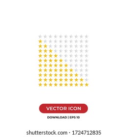 Vector de icono de estrella. Señal de diez estrellas de clasificación. Revisar producto, símbolo de clasificación para sitio web o aplicación móvil, diseño ui