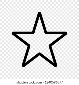 Star icon vector transparent grid