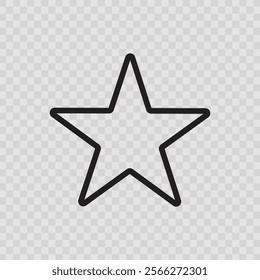 Star icon vector transparent grid and illustration