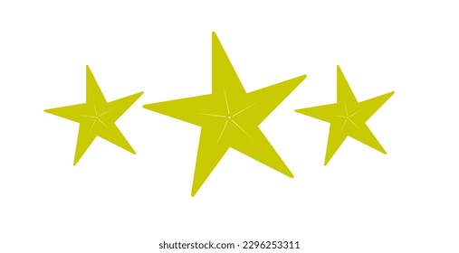 Star icon vector. Trendy flat design style on white background. Red scribble star, Starfish and golden star
