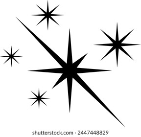 Star icon vector. Twinkling star illustration sign. Sparkles symbol. Shining burst logo.