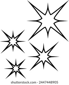 Star icon vector. Twinkling star illustration sign. Sparkles symbol. Shining burst logo.