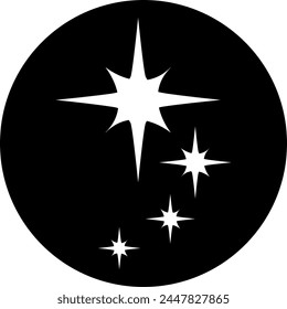Sternsymbol-Vektorgrafik. Blinkendes Sternbildzeichen. Funkelsymbol. Shining Burst Logo.