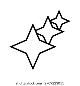 Vetor de ícone de estrela. Sinal de ilustração de estrela cintilante. Símbolo de faíscas. Logotipo de explosão brilhante.