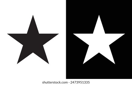 star icon vector white and black