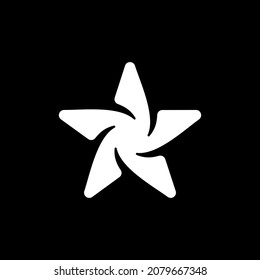 icono estrella de vectores color blanco en el fondo del logotipo.