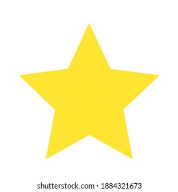 Star icon, star vector with yellow color and white background