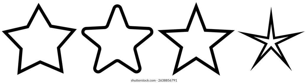 Star icon web vector set. Five star illustration sign collection. rating symbol.