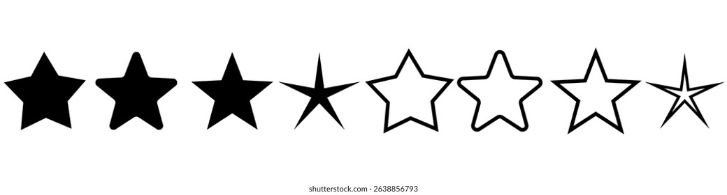 Star icon web vector set. Five star illustration sign collection. rating symbol.