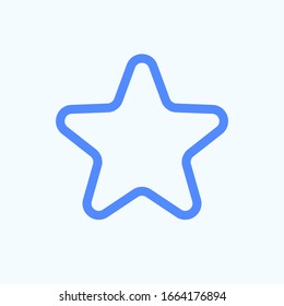Star icon for the website menu. Rounded and thin line icon of the star, astronomy, favorite