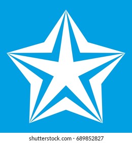 Star icon white isolated on blue background vector illustration