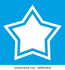 Star icon white isolated on blue background vector illustration