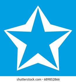Star icon white isolated on blue background vector illustration