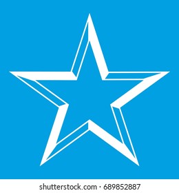 Star icon white isolated on blue background vector illustration
