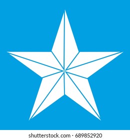 Star icon white isolated on blue background vector illustration