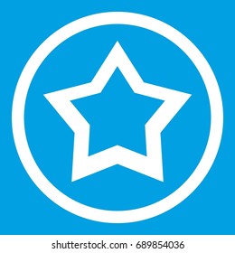 Star icon white isolated on blue background vector illustration