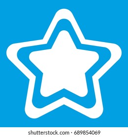 Star icon white isolated on blue background vector illustration