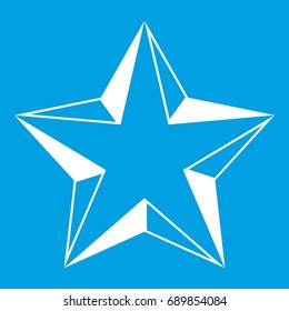 Star icon white isolated on blue background vector illustration