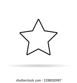 Star icon witch shadow. Minimalism style. Vector illustration. Outline sketch. image of thin lines. EPS 10