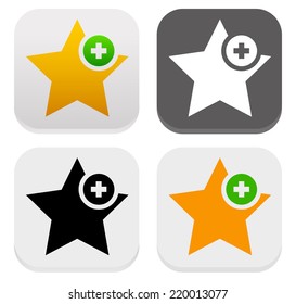 Star icons. Add to favorites, plus 1, like