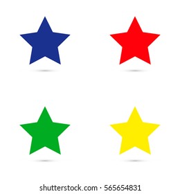 Star icons. Blue. Green. Yellow. Red.