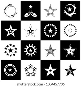 Star icons. Design elements set. Vector art.