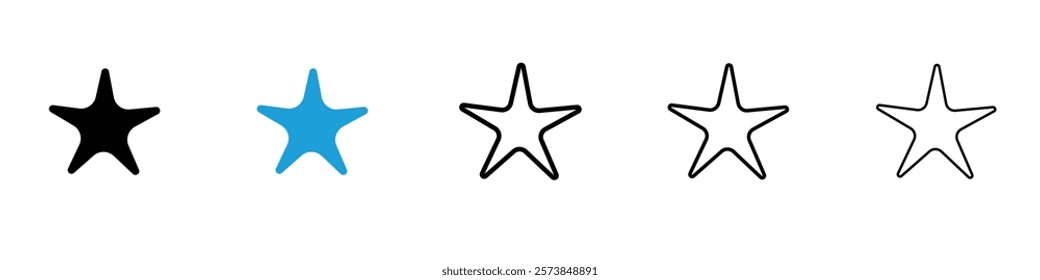 Star icons in filled and 3 stroke weights